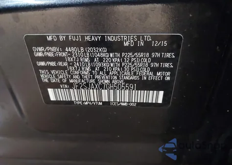 2016 Subaru Forester 2.5I Touring из США, поврежденный, VIN JF2SJAXC7GH505591